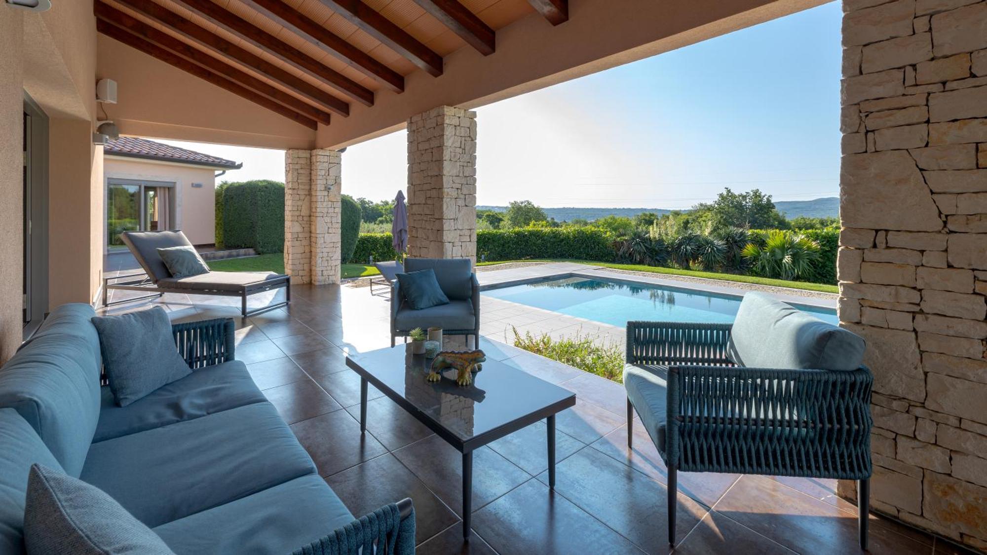 Villa Labin In Zartinj - Luxury Privacy Heated Pool With Auto Cover エクステリア 写真